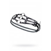 Черный кожаный пояс с кольцами - Pecado - купить с доставкой в Долгопрудном