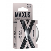 Черные утолщенные презервативы MAXUS Extra Strong с железным кейсом - 3 шт. - Maxus - купить с доставкой в Долгопрудном