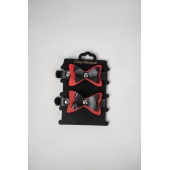 Черно-красные кожаные наручники с бантиками - Crazy Handmade - купить с доставкой в Долгопрудном