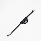 Черный чокер с клепками и золотистой фурнитурой - Crazy Handmade - купить с доставкой в Долгопрудном