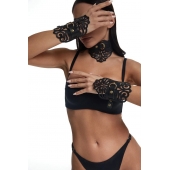 Фигурный набор для БДСМ-игр с узорами и золотистой фурнитурой - Crazy Handmade - купить с доставкой в Долгопрудном