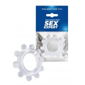 Прозрачное эрекционное кольцо со стимулирующими шариками - Sex Expert - в Долгопрудном купить с доставкой