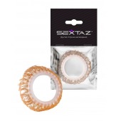 Эрекционное кольцо с бежевыми «ресничками» - Sextaz - в Долгопрудном купить с доставкой