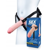 Мужской полый страпон на регулируемых ремешках - 22 см. - Sex Expert - купить с доставкой в Долгопрудном