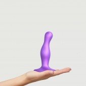 Фиолетовая насадка Strap-On-Me Dildo Plug Curvy size S - Strap-on-me - купить с доставкой в Долгопрудном