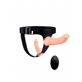 Женский страпон с 2 насадками, вибрацией и пультом ДУ - Erowoman-Eroman - купить с доставкой в Долгопрудном