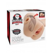 Телесный мастурбатор с вибрацией Double Pounder Vibrating Squeeze Stroker - Pipedream - в Долгопрудном купить с доставкой