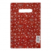 Красный подарочный новогодний пакет с вырубной ручкой (20х30 см) - Сима-Ленд - купить с доставкой в Долгопрудном