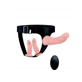 Женский страпон с 3 насадками и вибрацией - Erowoman-Eroman - купить с доставкой в Долгопрудном