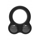 Черное эрекционное кольцо с утяжелителями Cockring Dual Weight - Dream Toys - в Долгопрудном купить с доставкой