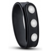 Черное эрекционное кольцо на кнопках - Blush Novelties - в Долгопрудном купить с доставкой