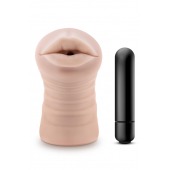 Телесный мастурбатор-ротик Nicole Vibrating Masturbator - Blush Novelties - в Долгопрудном купить с доставкой