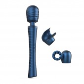 Синий вибромассажёр с насадками Man.wand Edgy - Manwan - в Долгопрудном купить с доставкой