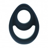 Черное эрекционное кольцо Double Ergo Silicone Cockring - Shots Media BV - в Долгопрудном купить с доставкой