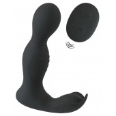 Черная анальная пробка с вибрацией, вращением и пультом ДУ RC Butt Plug with 2 Functions - Orion - в Долгопрудном купить с доставкой