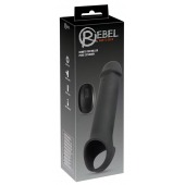 Черная вибронасадка для пениса с хомутом для мошонки и пультом ДУ Remote Controlled Penis Extension - Orion - в Долгопрудном купить с доставкой