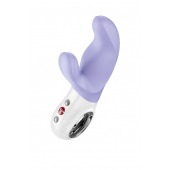 Сиреневый вибратор с клиторальным стимулятором Miss Bi - 17 см. - Fun Factory