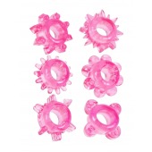 Набор из 6 розовых эрекционных колец с различным рельефом - Erowoman-Eroman - в Долгопрудном купить с доставкой