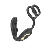 Черная анальная пробка с вращением и эрекционными кольцами - Ibiza - в Долгопрудном купить с доставкой