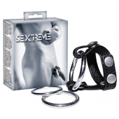 Подхват для мошонки с 3 съемными эрекционными кольцами Leder-Riemen - Orion - в Долгопрудном купить с доставкой