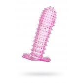 Гелевая розовая насадка с шипами - 12 см. - Toyfa Basic - в Долгопрудном купить с доставкой