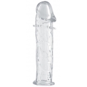 Гладкая прозрачная насадка с усиками под головкой - 12,5 см. - Toyfa Basic - в Долгопрудном купить с доставкой