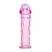 Гладкая розовая насадка с усиками под головкой - 12,5 см. - Toyfa Basic - в Долгопрудном купить с доставкой