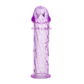 Гладкая фиолетовая насадка с усиками под головкой - 12,5 см. - Toyfa Basic - в Долгопрудном купить с доставкой