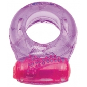 Фиолетовое эрекционное кольцо с виброэлементом в верхней части - Toyfa Basic - в Долгопрудном купить с доставкой