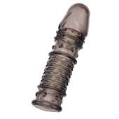 Дымчатая закрытая насадка ToyFa XLover с чешуйками и пупырышками - 13,5 см. - ToyFa - в Долгопрудном купить с доставкой