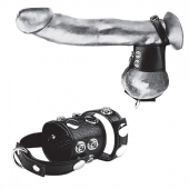 Утяжка на пенис и мошонку Cock Ring With 1.5  Ball Stretcher And Optional Weight Ring - BlueLine - купить с доставкой в Долгопрудном