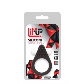 Чёрное эрекционное кольцо LIT-UP SILICONE STIMU RING 1 BLACK - Dream Toys - в Долгопрудном купить с доставкой