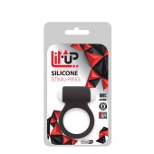 Чёрное эрекционное виброкольцо LIT-UP SILICONE STIMU RING 3 BLACK - Dream Toys - в Долгопрудном купить с доставкой