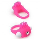 Розовое эрекционное кольцо с щеточкой LIT-UP SILICONE STIMU RING 5 - Dream Toys - в Долгопрудном купить с доставкой