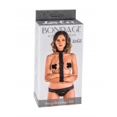 Ошейник с длинной лентой и наручниками Strap Bondage Kit Plus Size - Lola Games - купить с доставкой в Долгопрудном