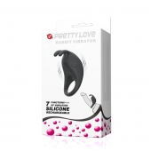 Чёрное эрекционное кольцо с вибрацией Rabbit Vibrator - Baile - в Долгопрудном купить с доставкой