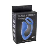 Синее эрекционное кольцо с анальной пробкой Button Anal Plug - Lola Games - в Долгопрудном купить с доставкой