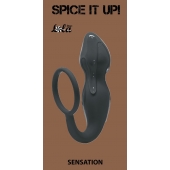 Серое эрекционное кольцо Sensation с анальным стимулятором - Lola Games - в Долгопрудном купить с доставкой