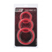 Набор из 3 красных эрекционных колец различного диаметра - ToyFa - в Долгопрудном купить с доставкой