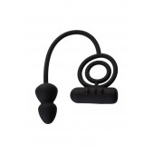 Чёрное эрекционное кольцо с вибропулькой и анальным хвостом - Erotist Adult Toys - в Долгопрудном купить с доставкой
