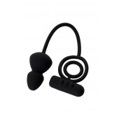 Чёрное эрекционное кольцо с вибростимулятором и анальным хвостом - Erotist Adult Toys - в Долгопрудном купить с доставкой