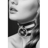 Чёрный тройной чокер с большим кольцом - Bijoux Pour Toi - купить с доставкой в Долгопрудном