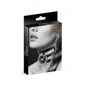 Чёрный тройной чокер с большим кольцом - Bijoux Pour Toi - купить с доставкой в Долгопрудном