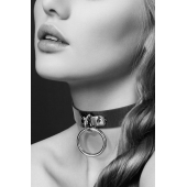 Узенький ошейник из полиуретана с кольцом - Bijoux Pour Toi - купить с доставкой в Долгопрудном