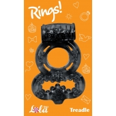 Чёрное эрекционное кольцо Rings Treadle с подхватом - Lola Games - в Долгопрудном купить с доставкой