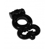 Чёрное эрекционное кольцо Rings Treadle с подхватом - Lola Games - в Долгопрудном купить с доставкой