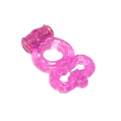 Розовое эрекционное кольцо Rings Treadle с подхватом - Lola Games - в Долгопрудном купить с доставкой