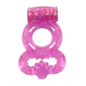 Розовое эрекционное кольцо Rings Treadle с подхватом - Lola Games - в Долгопрудном купить с доставкой
