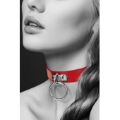 Красный узенький чокер с кольцом - Bijoux Pour Toi - купить с доставкой в Долгопрудном