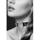 Чёрный чокер с кольцом в форме сердца - Bijoux Pour Toi - купить с доставкой в Долгопрудном